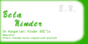 bela minder business card